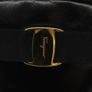 Salvatore Ferragamo Vala Shoulder Bag Leather Black Gold Auth bs25514-18