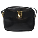 Salvatore Ferragamo Vala Shoulder Bag Leather Black Gold Auth bs25514-13
