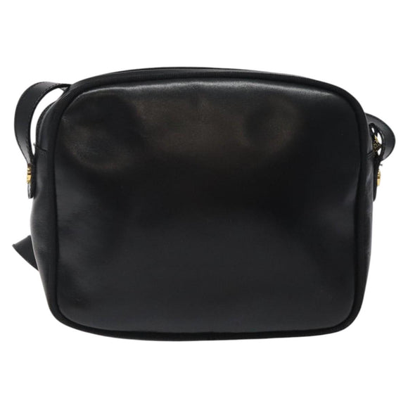 Salvatore Ferragamo Vala Shoulder Bag Leather Black Gold Auth bs25514