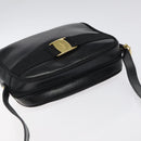 Salvatore Ferragamo Vala Shoulder Bag Leather Black Gold Auth bs25514-6