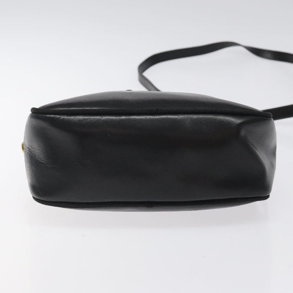 Salvatore Ferragamo Vala Shoulder Bag Leather Black Gold Auth bs25514