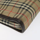 Burberrys Nova Check Clutch Bag Canvas Beige Auth bs25520-16
