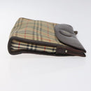 Burberrys Nova Check Clutch Bag Canvas Beige Auth bs25520-3