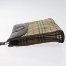 Burberrys Nova Check Clutch Bag Canvas Beige Auth bs25520-4