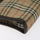 Burberrys Nova Check Clutch Bag Canvas Beige Auth bs25520-14