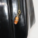 GUCCI Bamboo Shoulder Bag Enamel Black 003 2113 0127 Auth bs25525-20