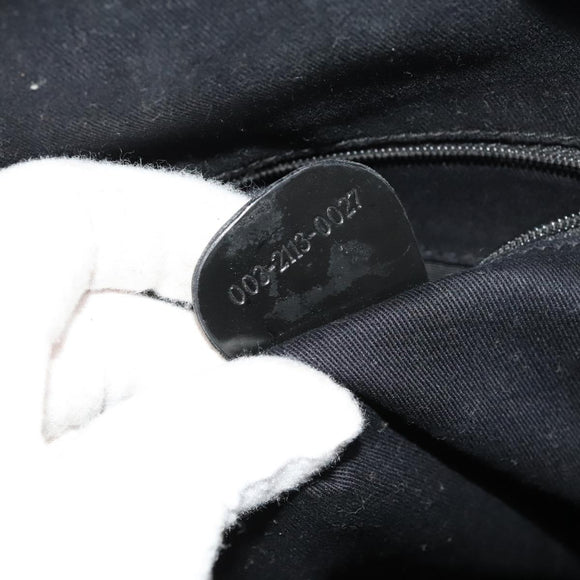 GUCCI Bamboo Shoulder Bag Enamel Black 003 2113 0127 Auth bs25525