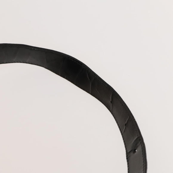 GUCCI Bamboo Shoulder Bag Enamel Black 003 2113 0127 Auth bs25525