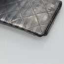 CHANEL 2.55 Matelasse Long Wallet Leather Silver CC Auth bs25537-15