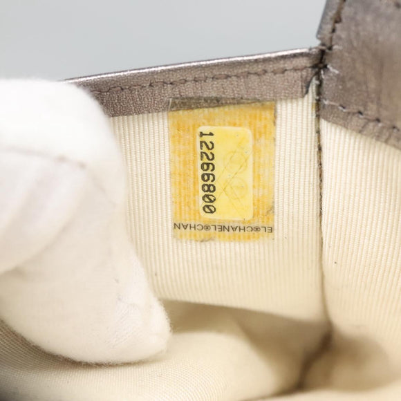 CHANEL 2.55 Matelasse Long Wallet Leather Silver CC Auth bs25537