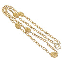 CHANEL Chain Belt metal Gold CC Auth bs25545-1