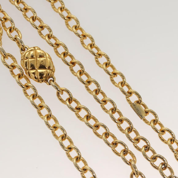 CHANEL Chain Belt metal Gold CC Auth bs25545