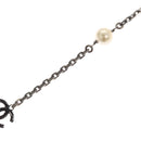 CHANEL Pearl Necklace metal White CC Auth bs25548-16