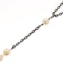 CHANEL Pearl Necklace metal White CC Auth bs25548-18