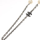 CHANEL Pearl Necklace metal White CC Auth bs25548-19
