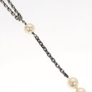 CHANEL Pearl Necklace metal White CC Auth bs25548-5