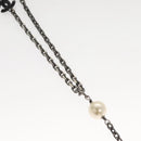 CHANEL Pearl Necklace metal White CC Auth bs25548-6