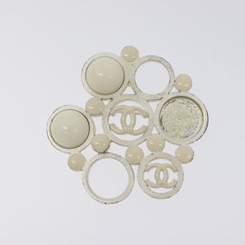 CHANEL Brooch metal White CC Auth bs25549 - 0