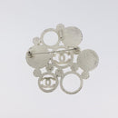 CHANEL Brooch metal White CC Auth bs25549-3