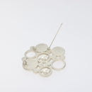 CHANEL Brooch metal White CC Auth bs25549-4