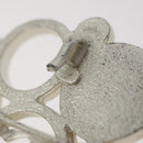 CHANEL Brooch metal White CC Auth bs25549-5