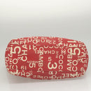 CHANEL Chain Bicy line Tote Bag Canvas Red CC Auth bs25552-10