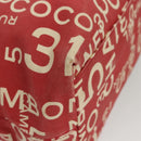 CHANEL Chain Bicy line Tote Bag Canvas Red CC Auth bs25552-11