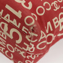 CHANEL Chain Bicy line Tote Bag Canvas Red CC Auth bs25552-12