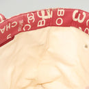 CHANEL Chain Bicy line Tote Bag Canvas Red CC Auth bs25552-17