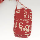 CHANEL Chain Bicy line Tote Bag Canvas Red CC Auth bs25552-22