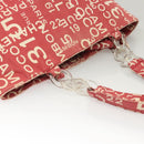 CHANEL Chain Bicy line Tote Bag Canvas Red CC Auth bs25552-7