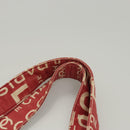 CHANEL Chain Bicy line Tote Bag Canvas Red CC Auth bs25552-9