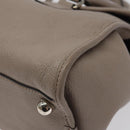 LOEWE Anagram Hand Bag Leather Gray Silver Auth bs25553-9