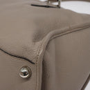 LOEWE Anagram Hand Bag Leather Gray Silver Auth bs25553-15