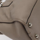 LOEWE Anagram Hand Bag Leather Gray Silver Auth bs25553-16