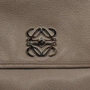 LOEWE Anagram Hand Bag Leather Gray Silver Auth bs25553-17