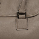 LOEWE Anagram Hand Bag Leather Gray Silver Auth bs25553-10