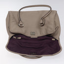 LOEWE Anagram Hand Bag Leather Gray Silver Auth bs25553-18