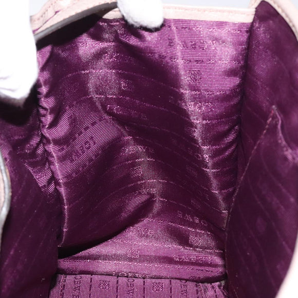 LOEWE Anagram Hand Bag Leather Gray Silver Auth bs25553