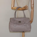 LOEWE Anagram Hand Bag Leather Gray Silver Auth bs25553-23