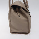 LOEWE Anagram Hand Bag Leather Gray Silver Auth bs25553-3