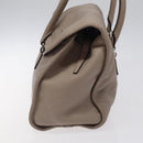 LOEWE Anagram Hand Bag Leather Gray Silver Auth bs25553-4