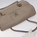 LOEWE Anagram Hand Bag Leather Gray Silver Auth bs25553-6