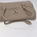LOEWE Anagram Hand Bag Leather Gray Silver Auth bs25553-7