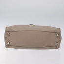 LOEWE Anagram Hand Bag Leather Gray Silver Auth bs25553-5