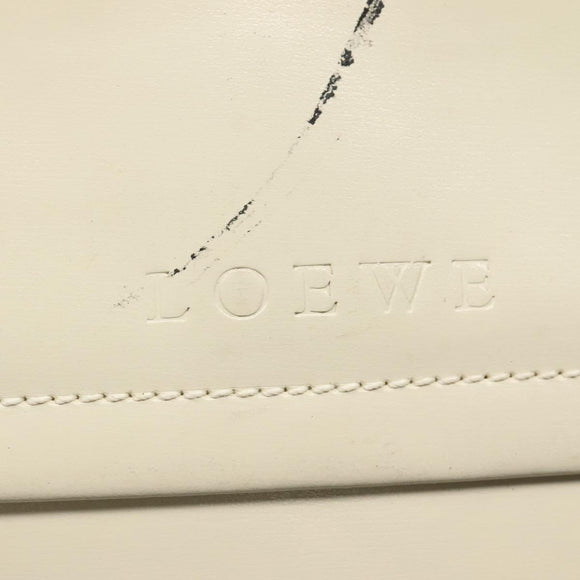 LOEWE Pouch Leather White Auth bs25555