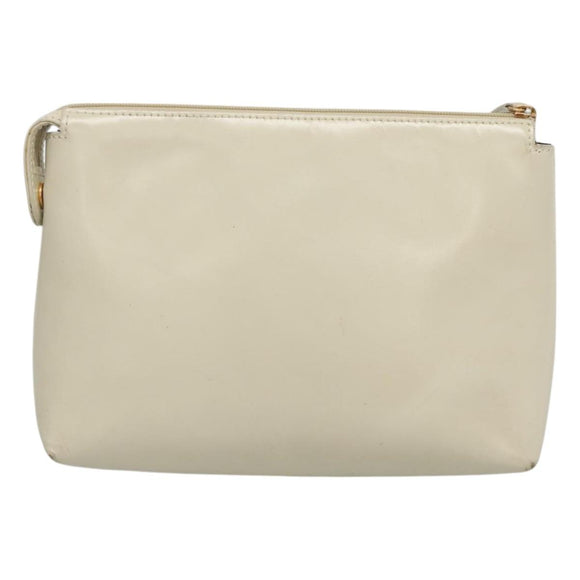 LOEWE Pouch Leather White Auth bs25555
