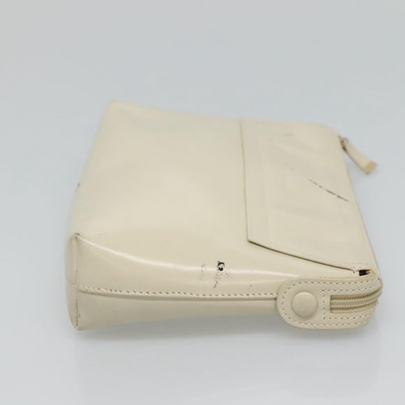 LOEWE Pouch Leather White Auth bs25555