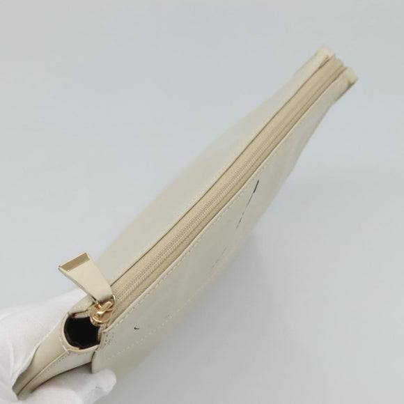 LOEWE Pouch Leather White Auth bs25555