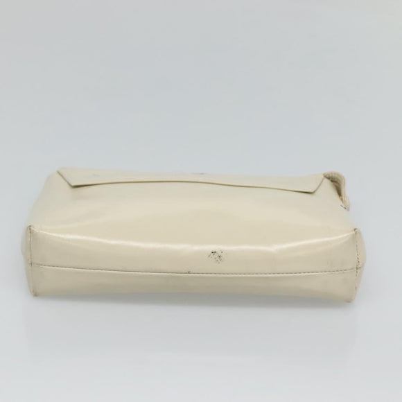LOEWE Pouch Leather White Auth bs25555